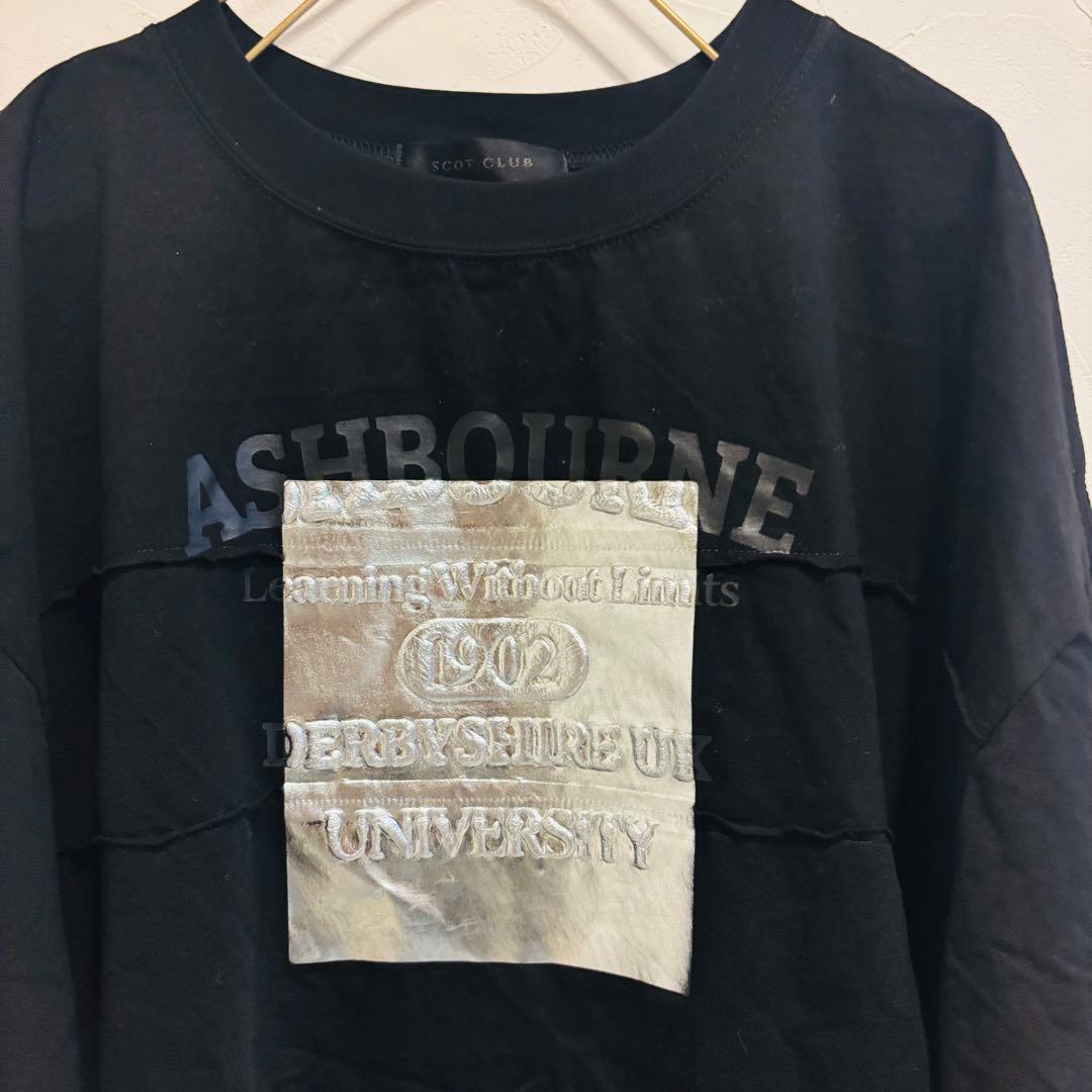 【美品】 SCOTCLUB エンボス箔ロゴサイドジップTEE Tシャツ