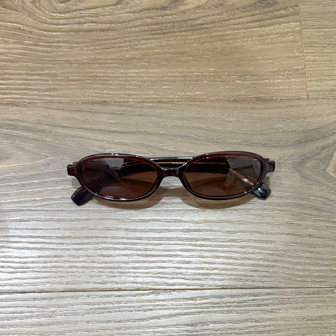 MELLER OSEI MAROON BROWN ブラウンオーバルサングラス