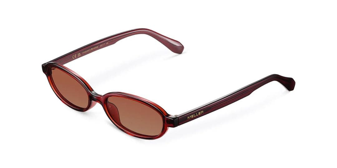 MELLER OSEI MAROON BROWN ブラウンオーバルサングラス