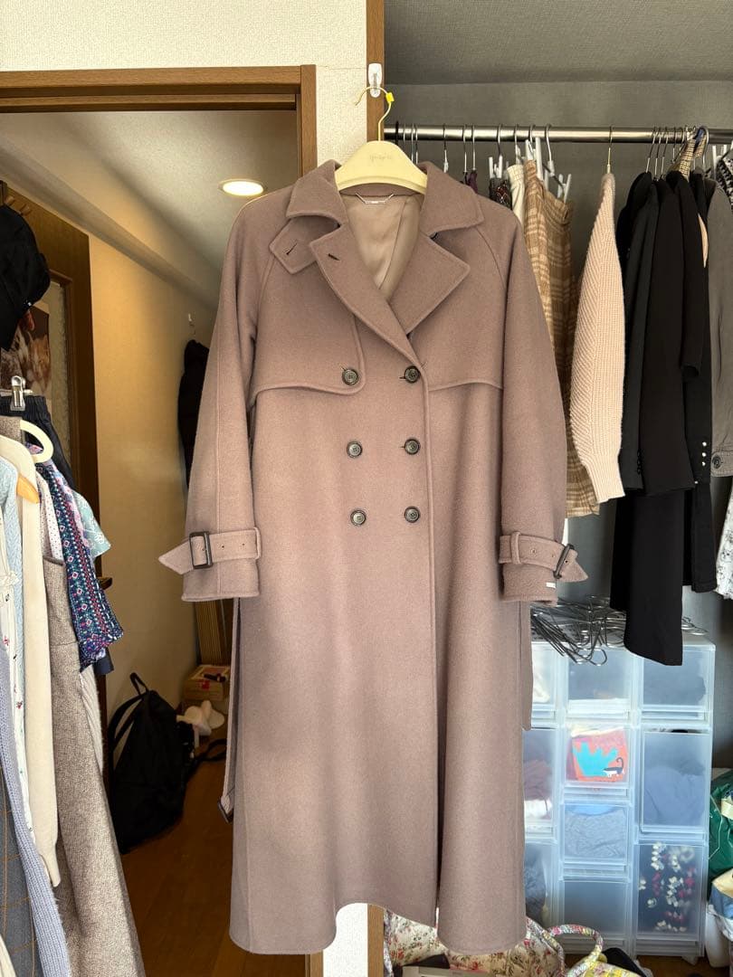 【今期 タグ付き】CELFORD ウール混ロングトレンチコート