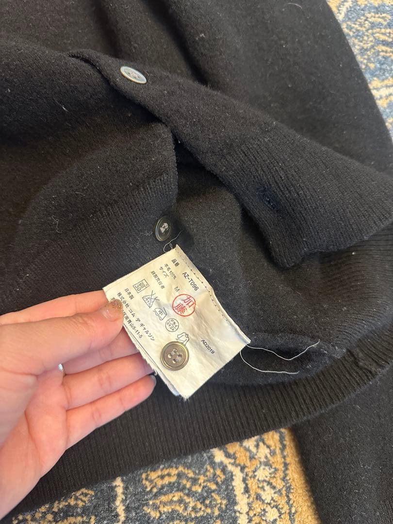 PLAY COMME DES GARCONS カーディガンウール100％
