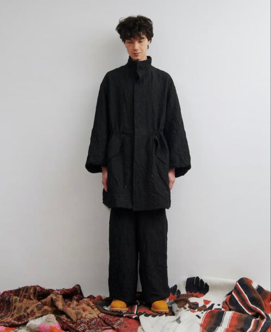 名作 DIGAWEL loose coat black マイヤー加工　サイズ2