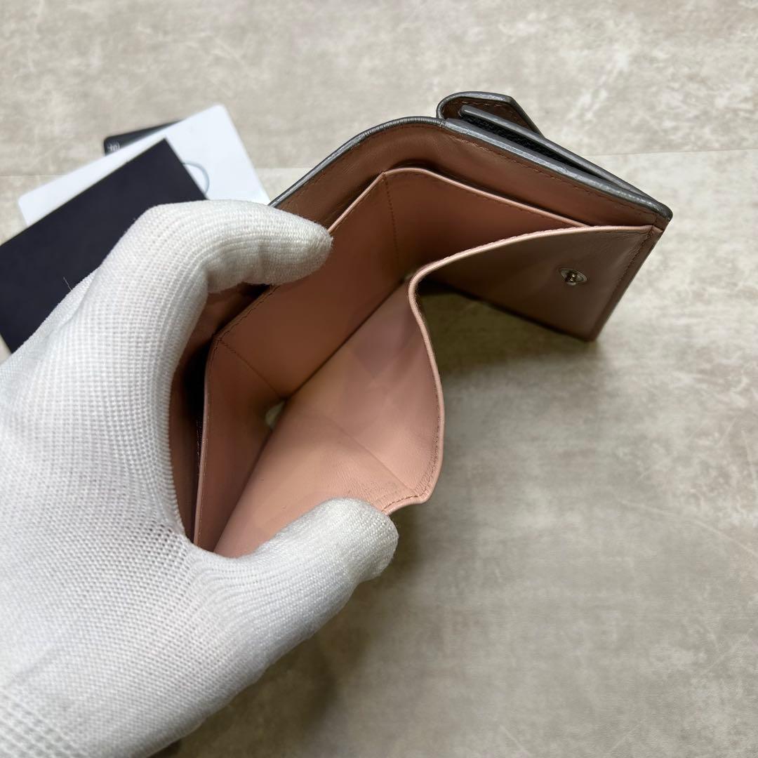 極美品✨PRADA ミニ財布 サフィアーノ レザー バイカラー三つ折り財布