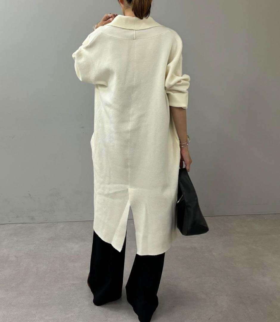 【美品】SHENERY シーナリー 接結ニットガウンコート アイボリー ロング丈