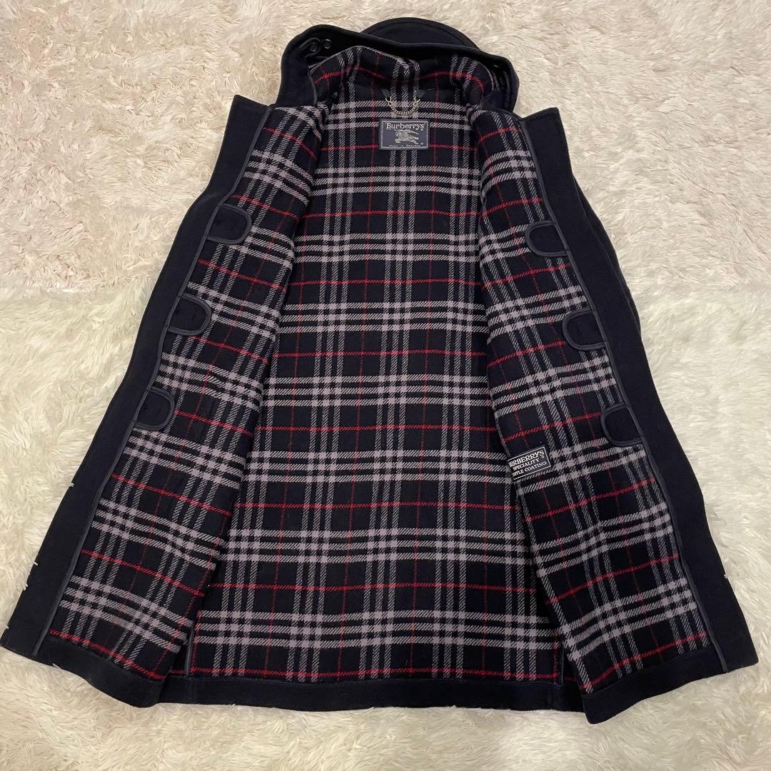 BURBERRYS ダッフルコート ネイビー ノバチェック ウール 英国製