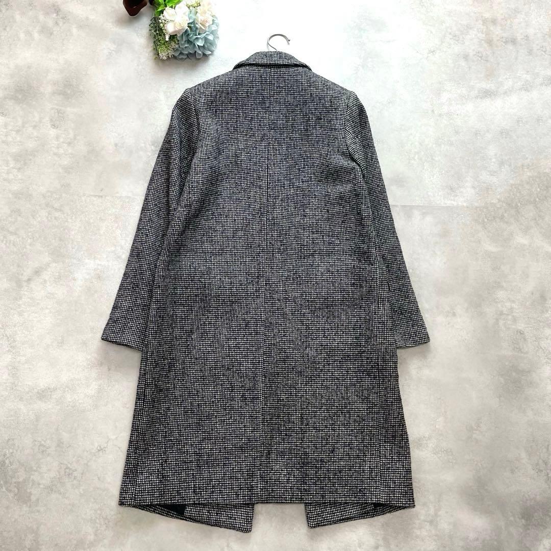 近年モデル✨セオリーリュクス ロングコート 千鳥柄 グレー 黒 36 S 通勤