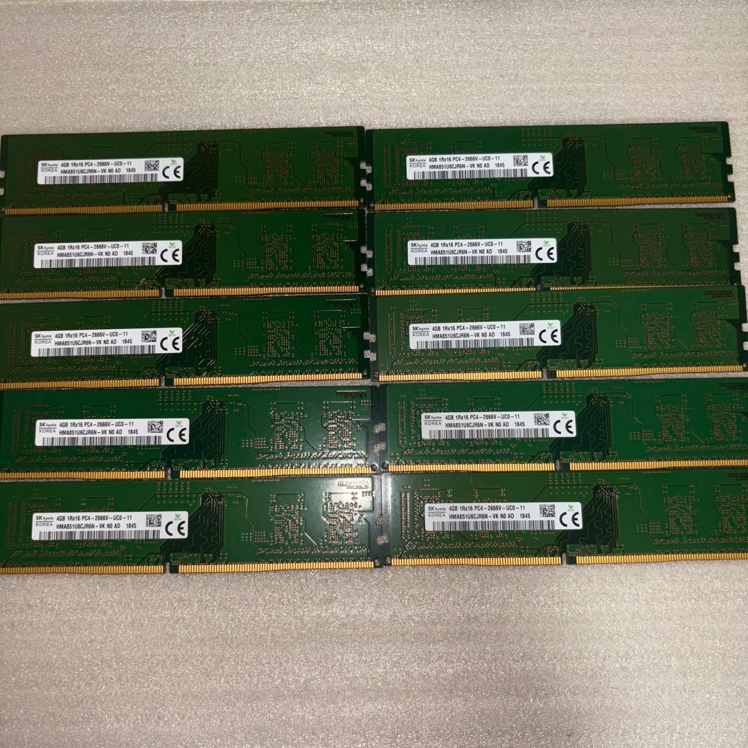 SK hynix 4GB PC4-2666Vメモリ 10枚