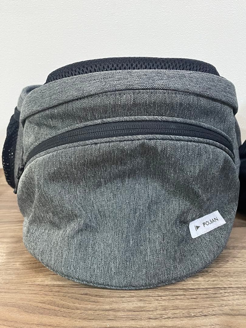 【美品】ポルバン　アドバンス ヒップシート グレー　ダブルショルダー付き