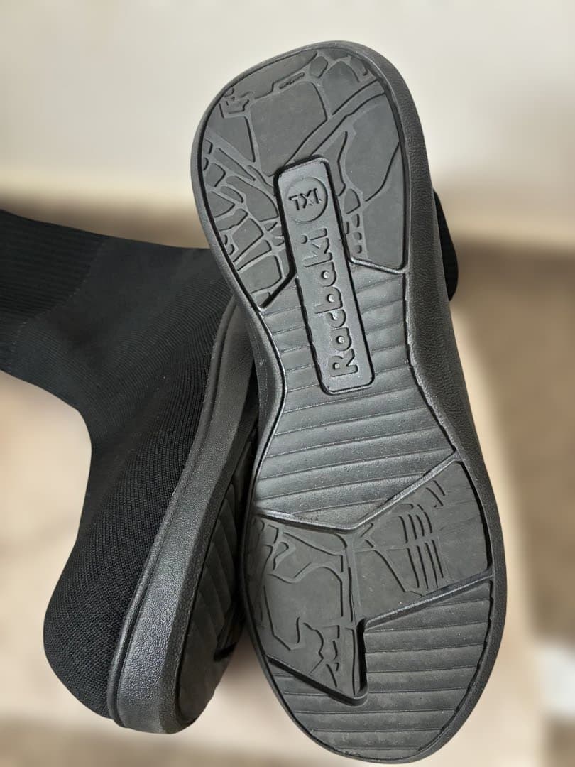 Racbaki ブラック ニットブーツ　XL