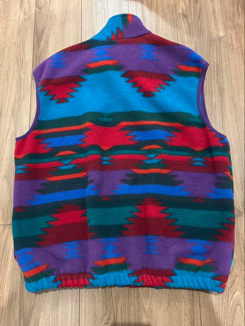 80s フリースベスト　USA製　ネイティブ柄　vintage
