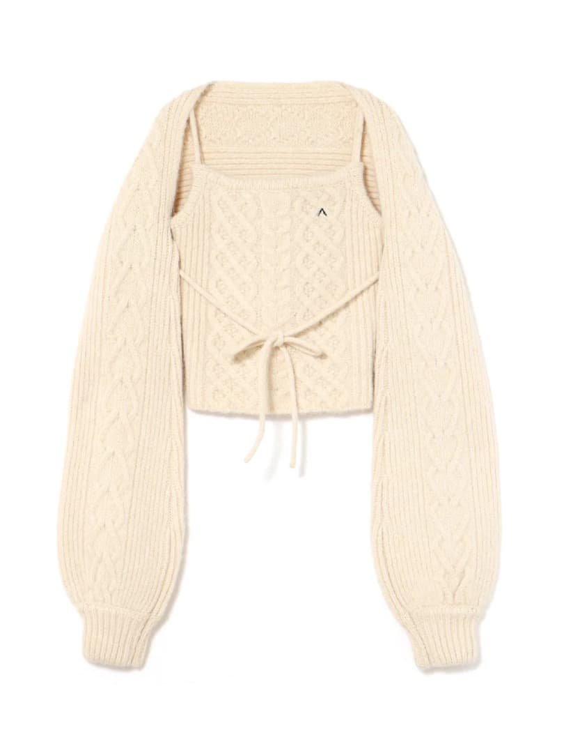 トップス andmary Heart cable knit set IVO