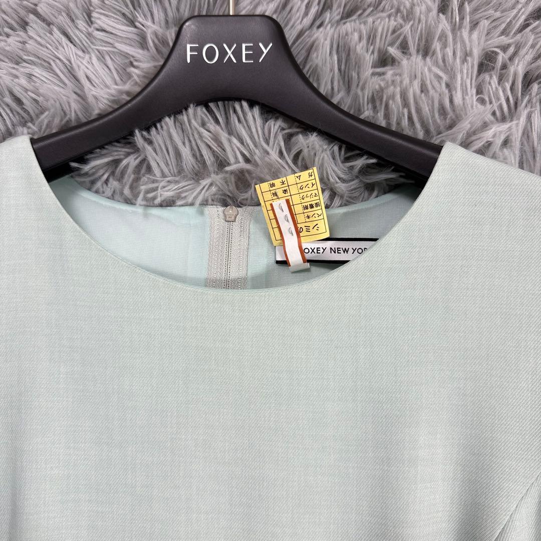 美品✨フォクシーノースリーブフレアワンピース ドレス ミント クリーニング済