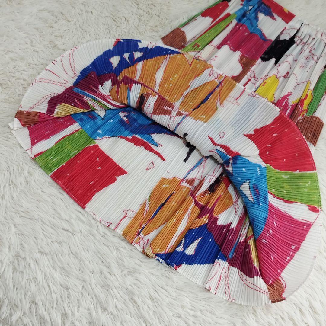 19835✨️PLEATS PLEASE アートプリント グラフィティ スカート