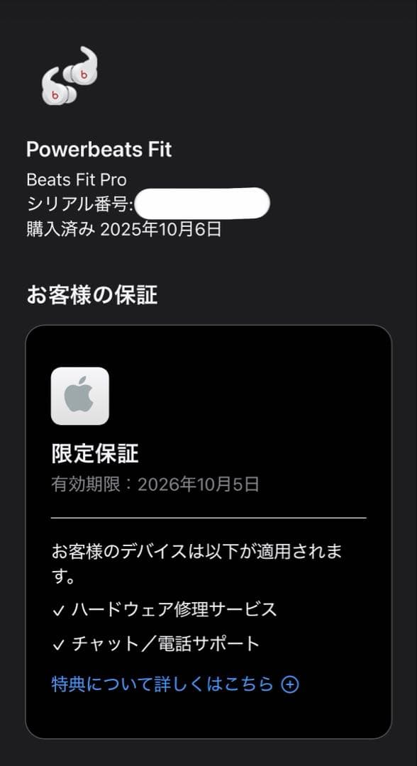 Powerbeats fit 保証付き