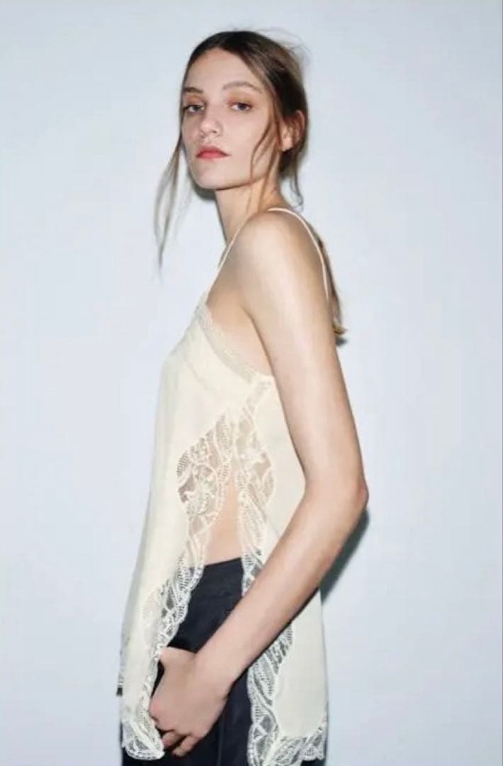 ZARA ZW COLLECTION レーストリムキャミソールトップス