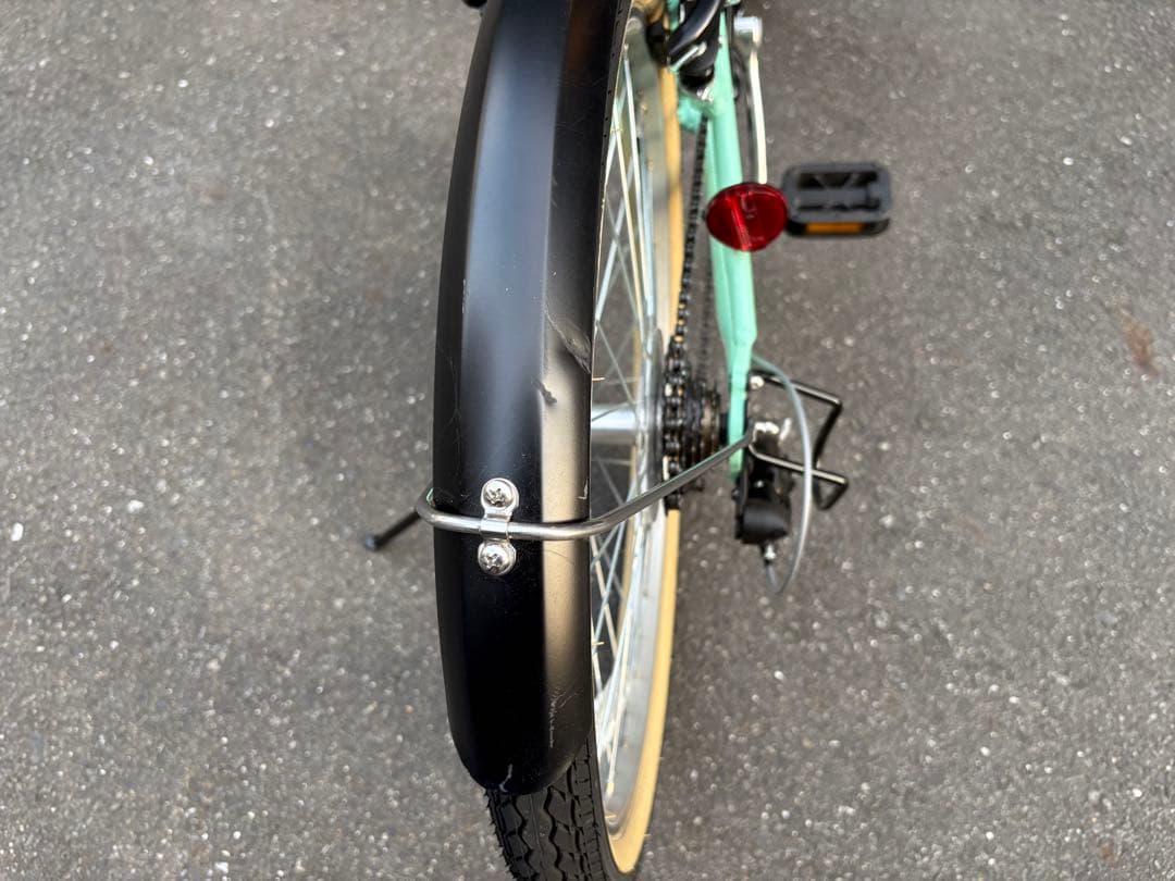 子供用自転車 ミントグリーン フロントバスケット付き