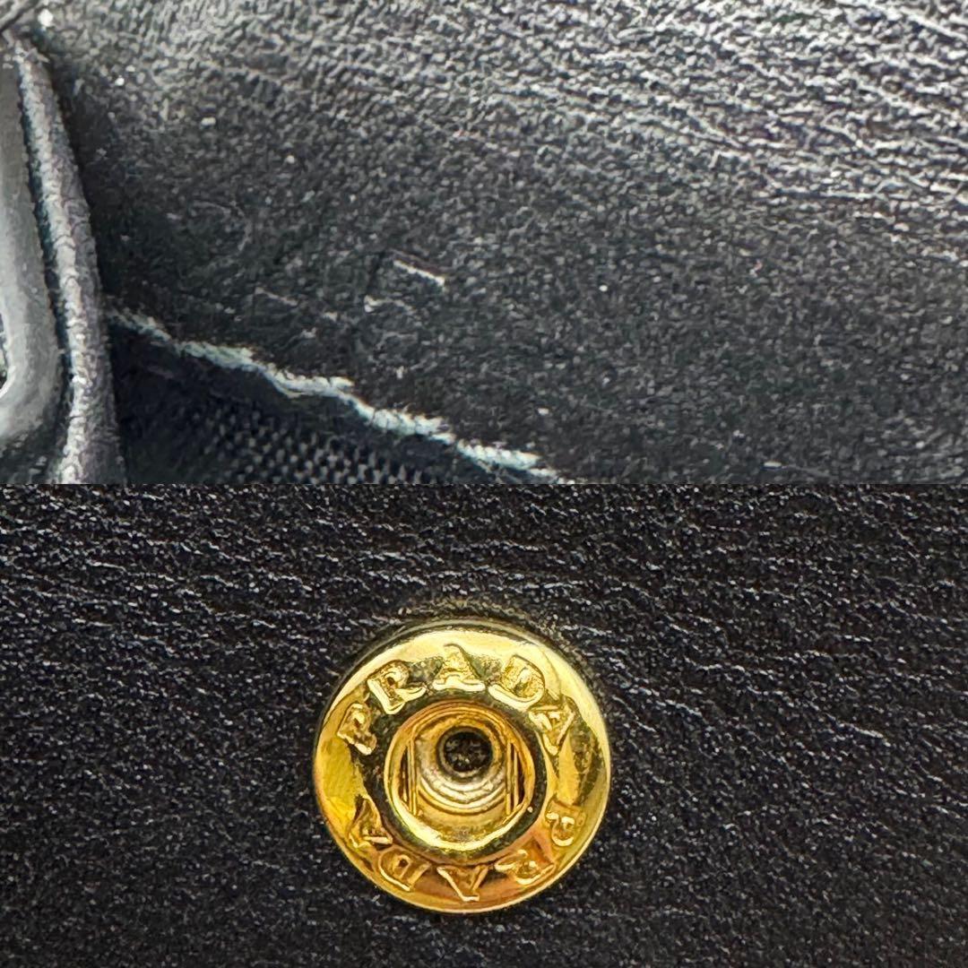 【極美品】PRADA　名刺入れ　ヴィッテロムーブ　三角ロゴ　レザー　RFID　黒