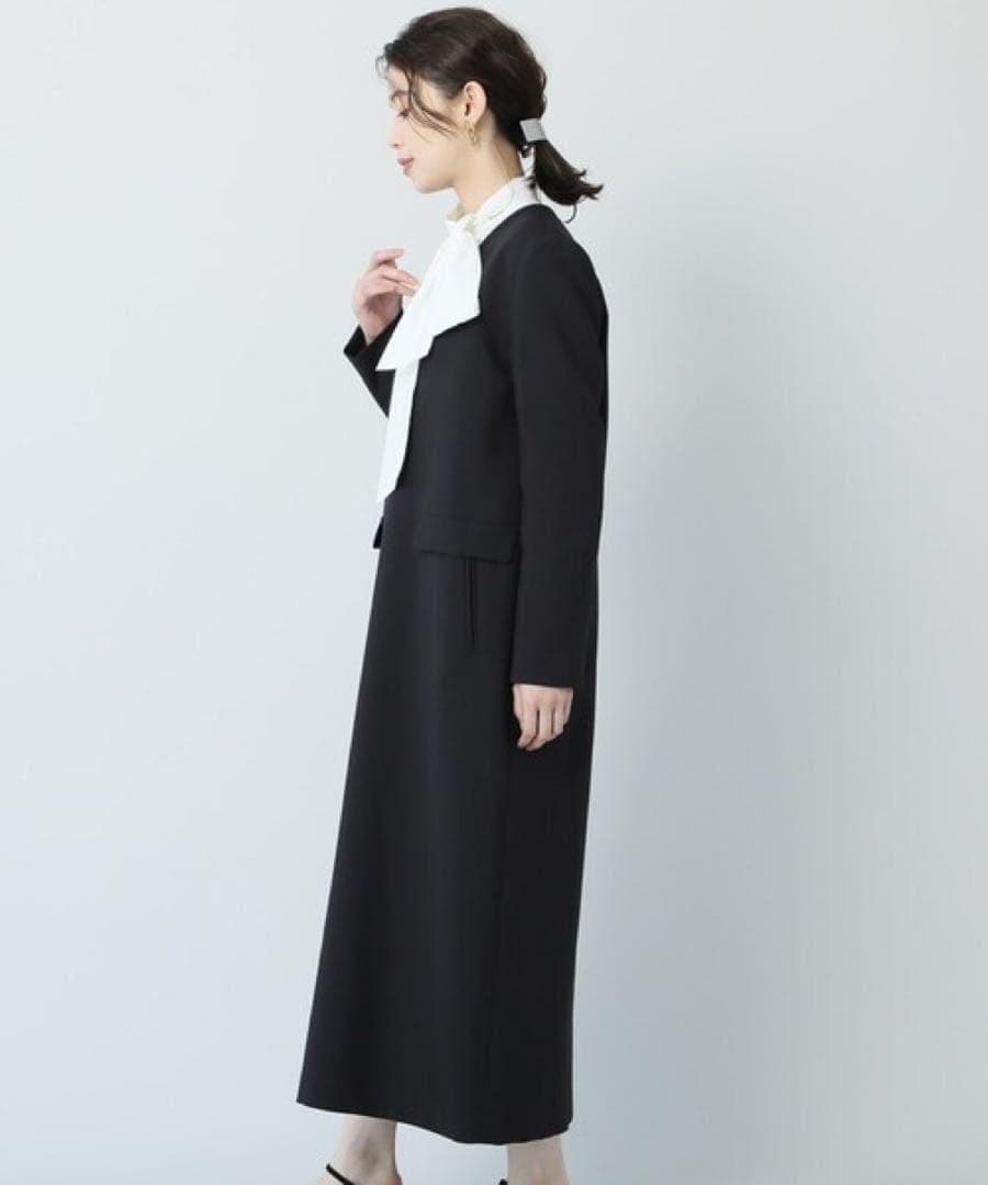 はぁーい　深Vネック光沢サックワンピース フォーマル 定価3.5万円