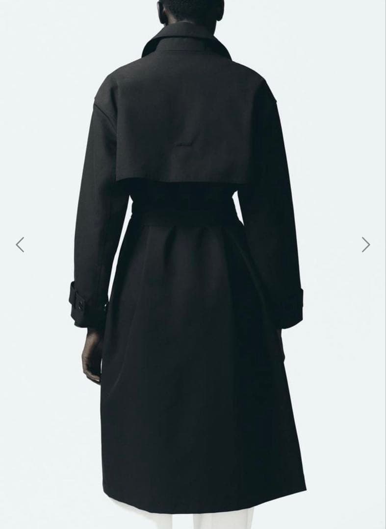 新品　ZARA Sサイズ 黒 ベルト付きトレンチコート