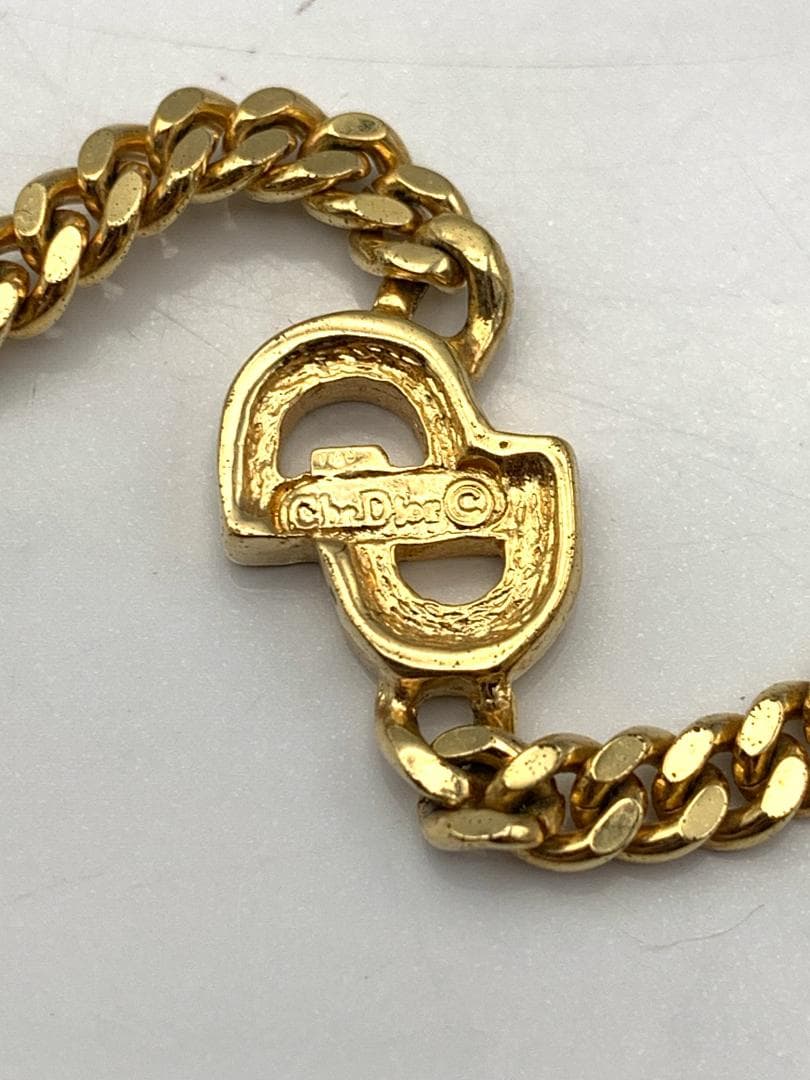 Christian Dior　ロゴ付きゴールドチェーンネックレス