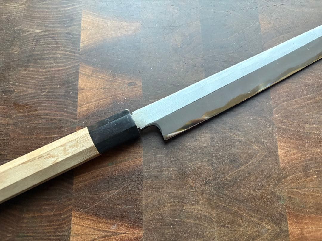堺打刃物　柳刃　霞　270mm 9寸　包丁　白鋼　和包丁　八角朴柄