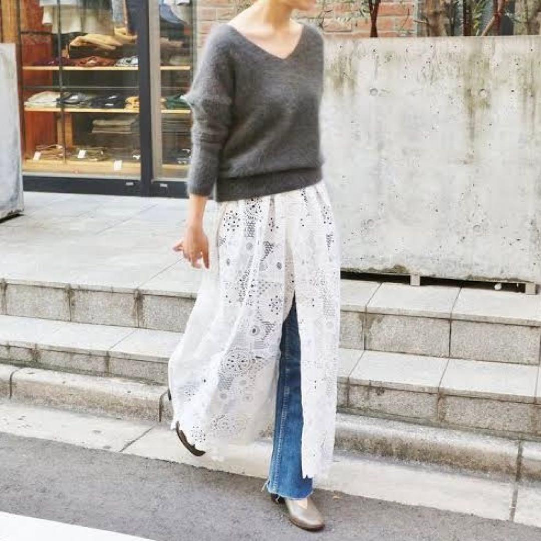 【未使用級】IENA Luana コットンレース 巻きスカート インド綿