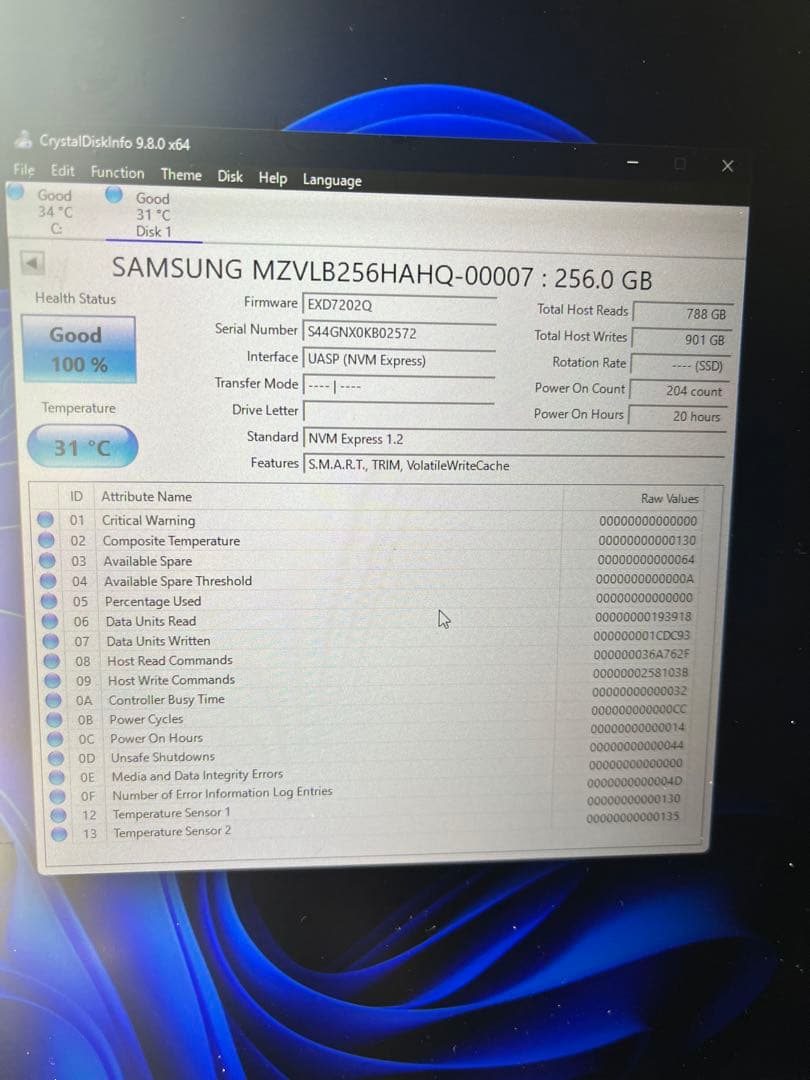 【計6枚】Samsung NVMe SSD まとめ売り (全領域データ消去済)