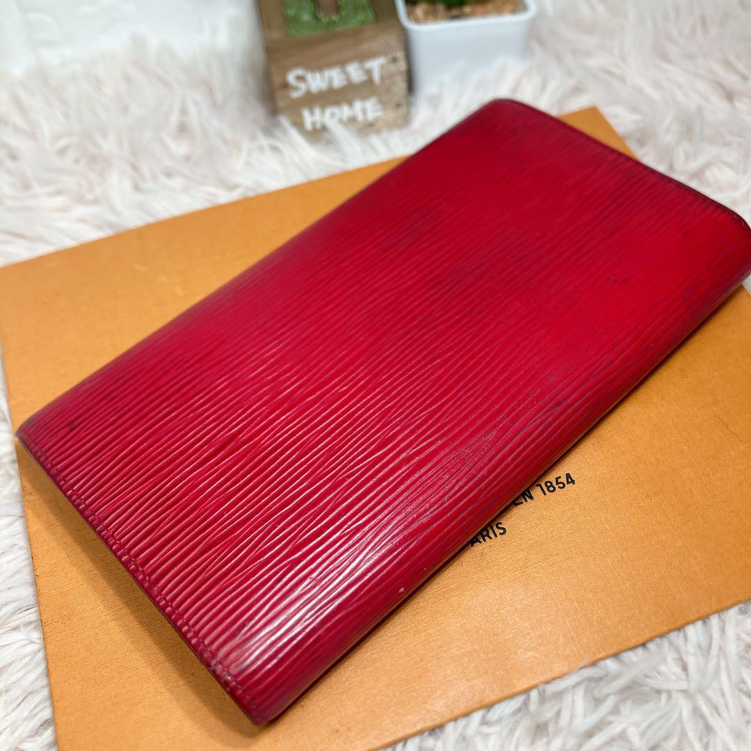 正規品 ルイヴィトン エピ ポシェット ポルトモネ クレディ 長財布 レッド