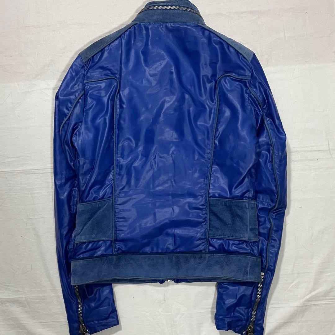 ドルチェ＆ガッバーナ　中綿ダウン　レザー切替ライダースジャケット ジップギミック