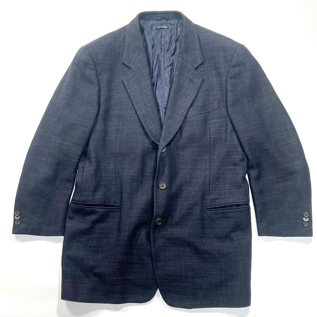 【大きいサイズ】ジョルジオアルマーニ　黒タグ　ジャケット　カシミヤ　黒　56