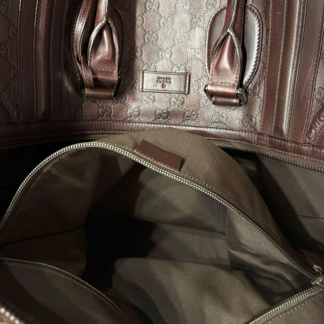 レア美品✧GUCCI ボストンバッグ 本革オールシマレザー 大容量34L鍵付