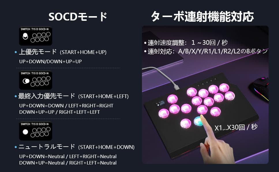 【最終値下げ】ITEFDTUTNE　レバーレス アケコン　RP2040チップ