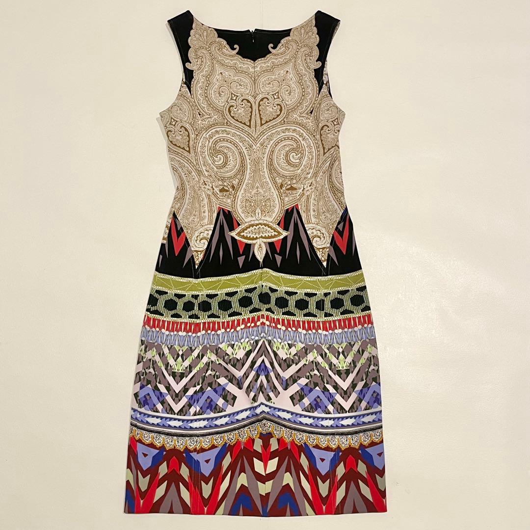 【美品】ETRO エトロ　ノースリーブ ワンピース　ペイズリー　マルチカラー