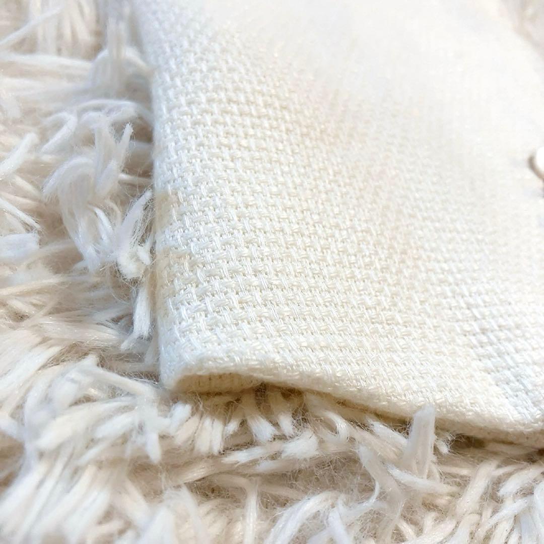 【リネン100%・美品】BEAMS F　テーラード　アイボリー　50　貝ボタン