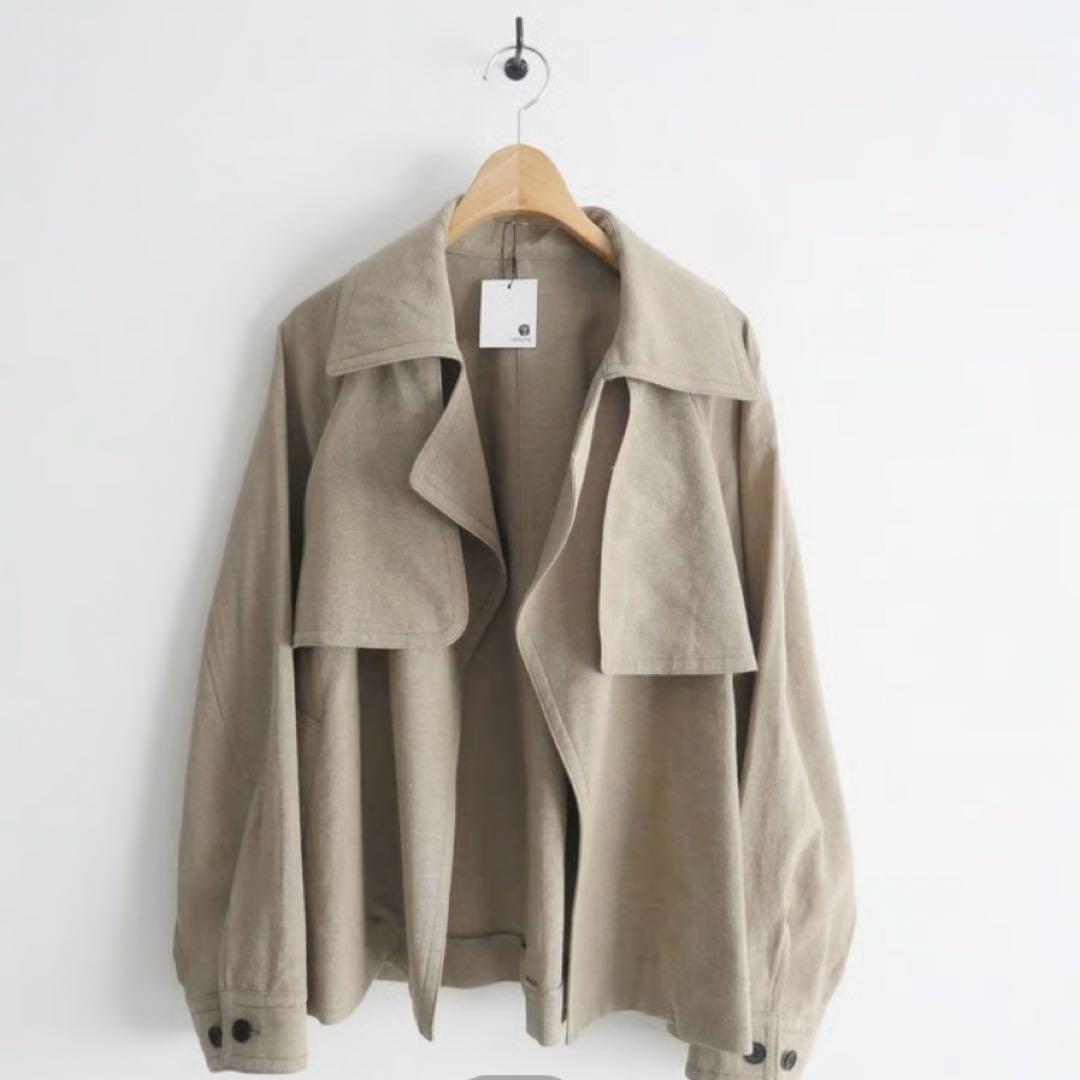 美品　IENA ウールリネン　トレンチコート