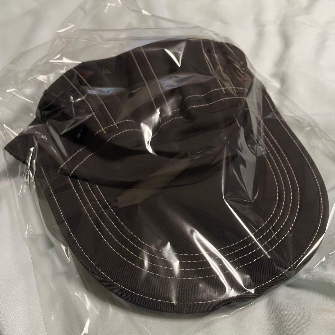 超少量生産 geek CORDURA Long Bill Cap 黒 白ステッチ