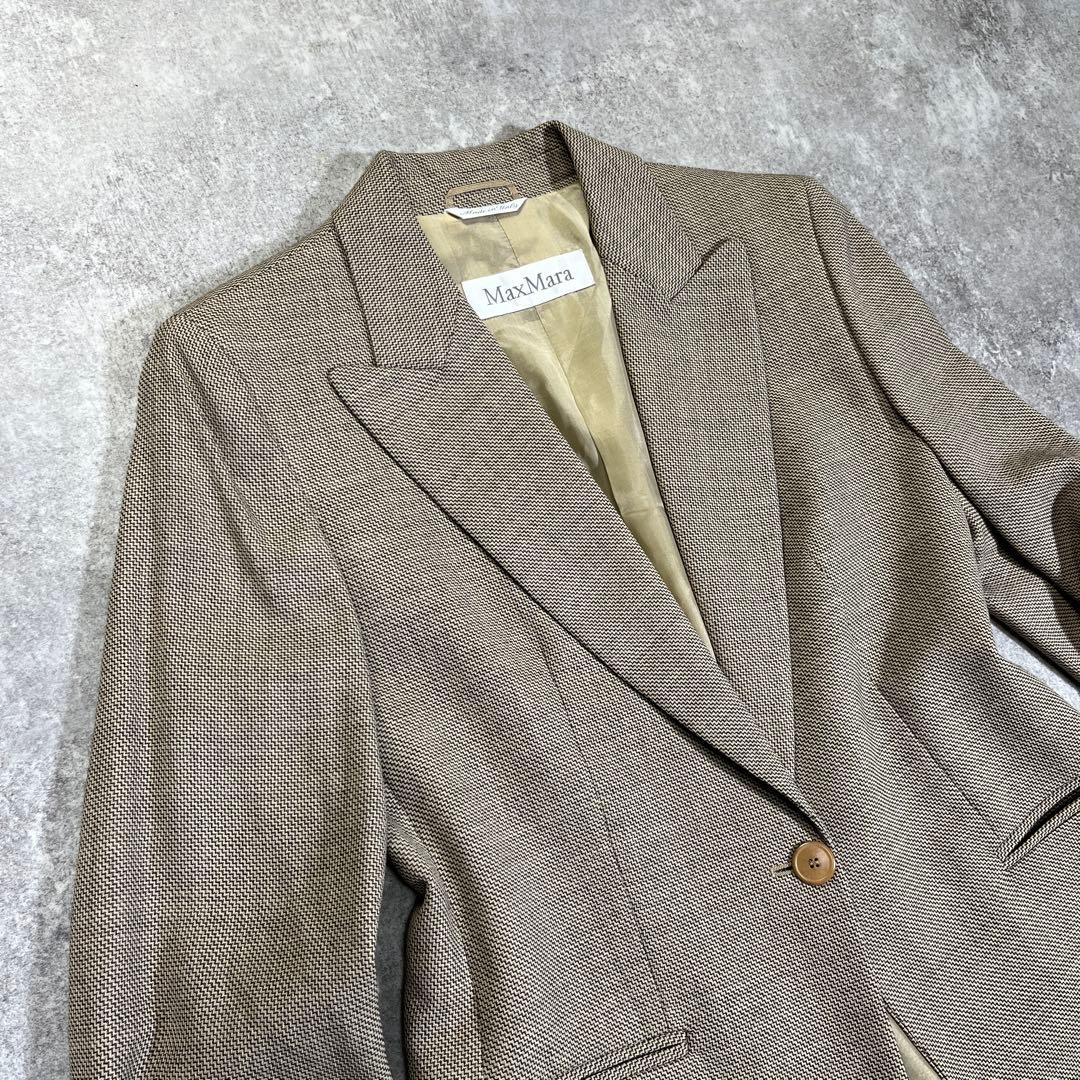 白タグ　MAX MARA イタリア製　テーラードジャケット　38 シングルボタン