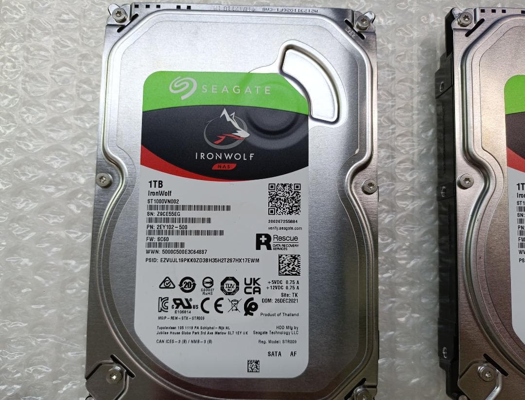 Seagate IronWolf 1TB ST1000VN002 2台セット