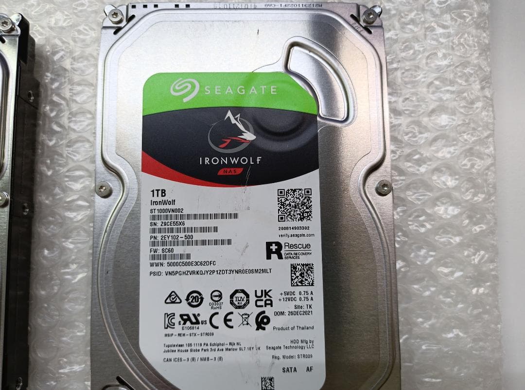 Seagate IronWolf 1TB ST1000VN002 2台セット