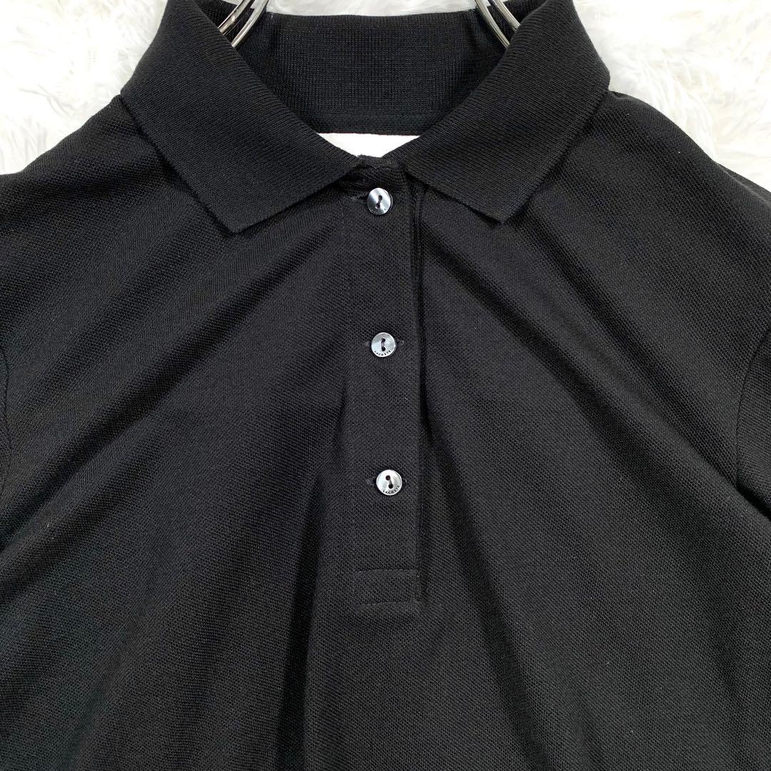 【希少】 LACOSTE バックプリーツ ポロシャツ ブラック ラコステ 鹿の子