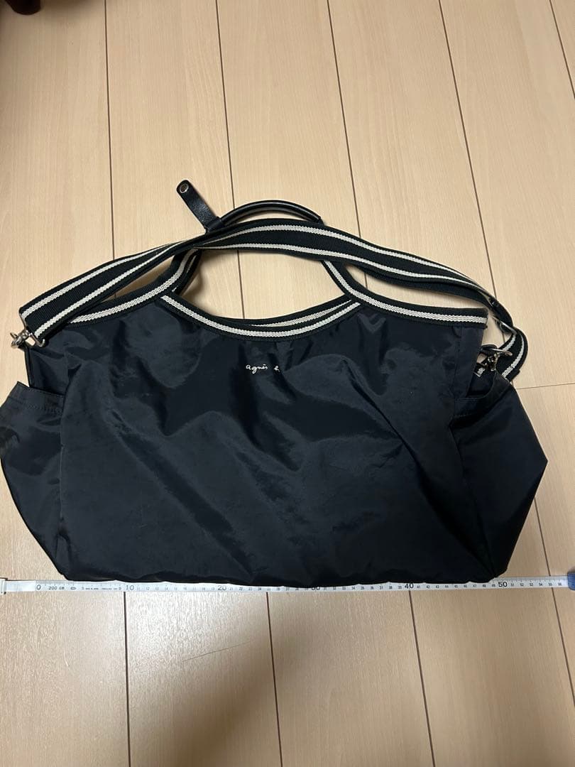 アニエスベー　黒 ナイロン ボストンバッグ