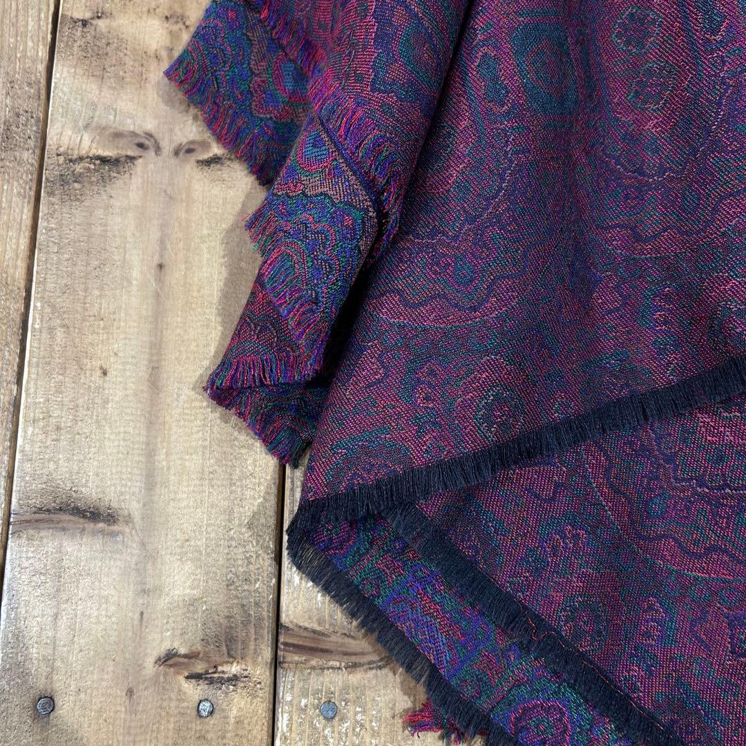イタリア製 LIBERTY ペイズリー柄 シルク レーヨン 大判 ストール