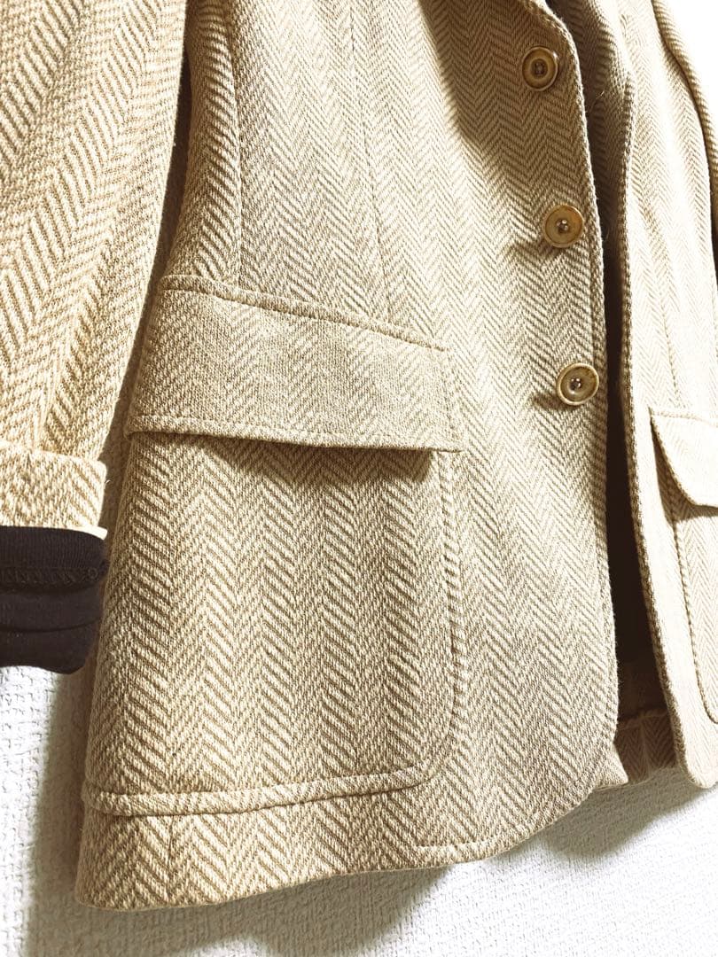 Ralph Lauren ベージュ ヘリンボーン テーラードジャケット