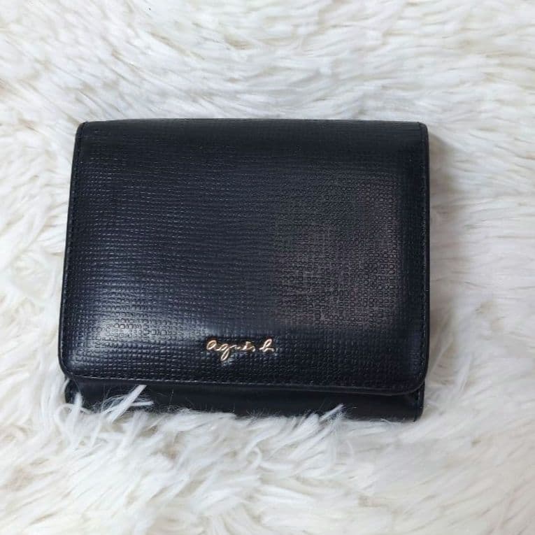 【美品】agnes b. 　アニエスベー　レザー　二つ折り財布