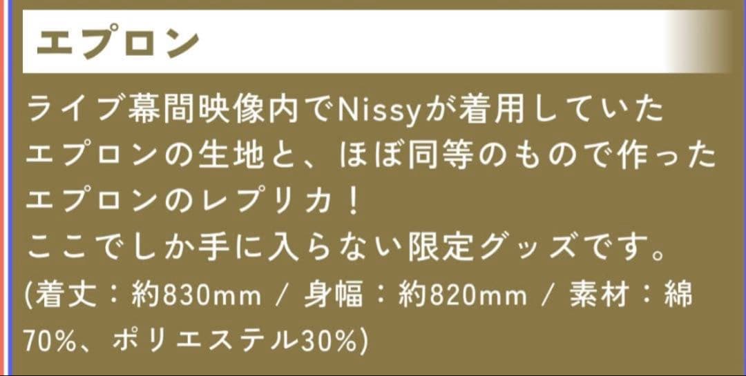 【新品未開封品】Nissy盤 Re:10th エプロン デニム 西島隆弘