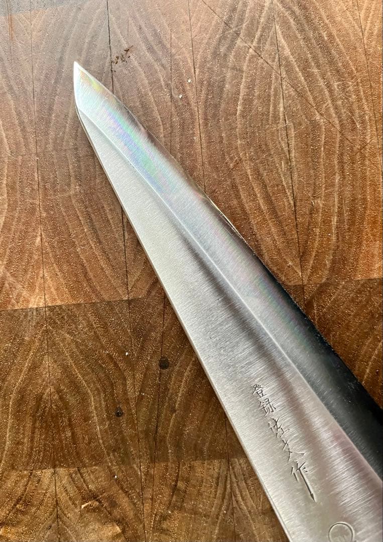 佐文　ガラスキ　180mm 包丁　骨スキ　洋包丁　全鋼　研ぎ済　出刃
