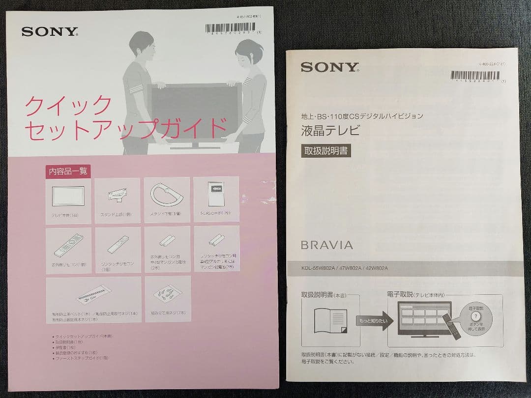 SONY BRAVIA ブラビア 47型 液晶テレビ KDL‑47W802A