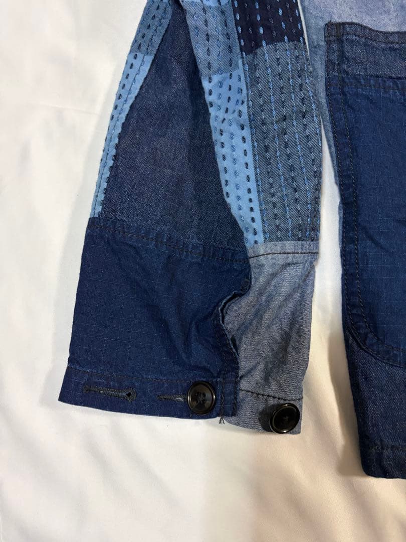 ジャケット・アウター BEAMS PLUS Chore Jacket Indigo Patchwork