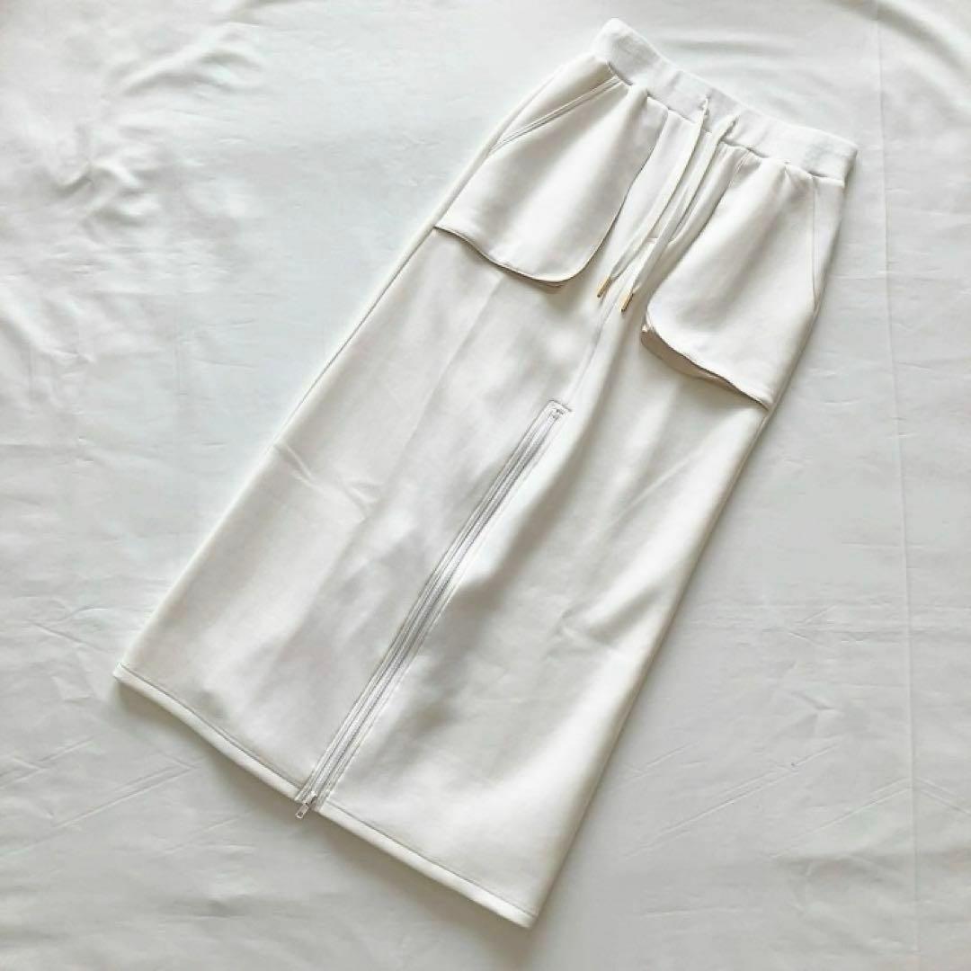 訳あり 新品 リズレー RISLEY スウェット ロングスカート ホワイト 白