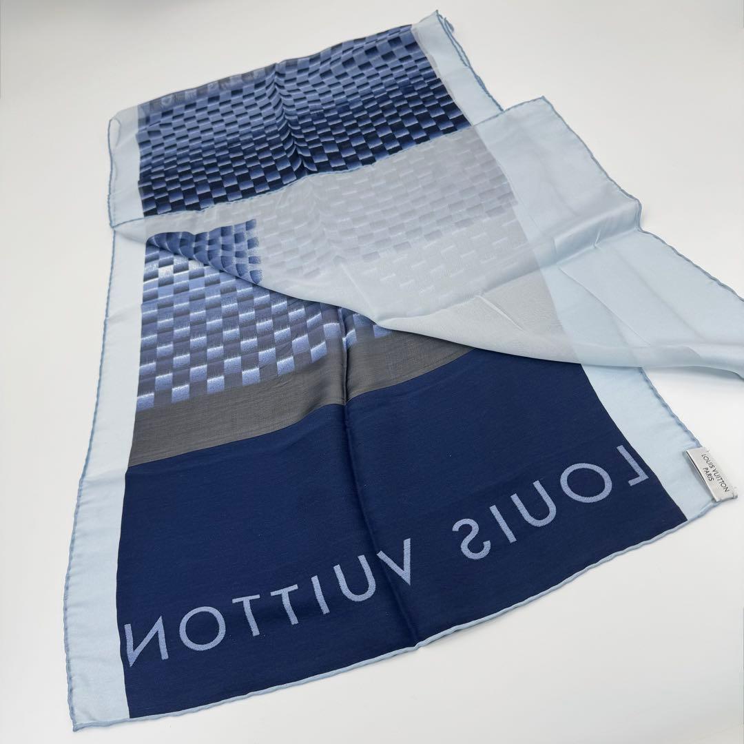 ルイヴィトン LOUIS VUITTON シルク ロングスカーフ/ストール 箱付